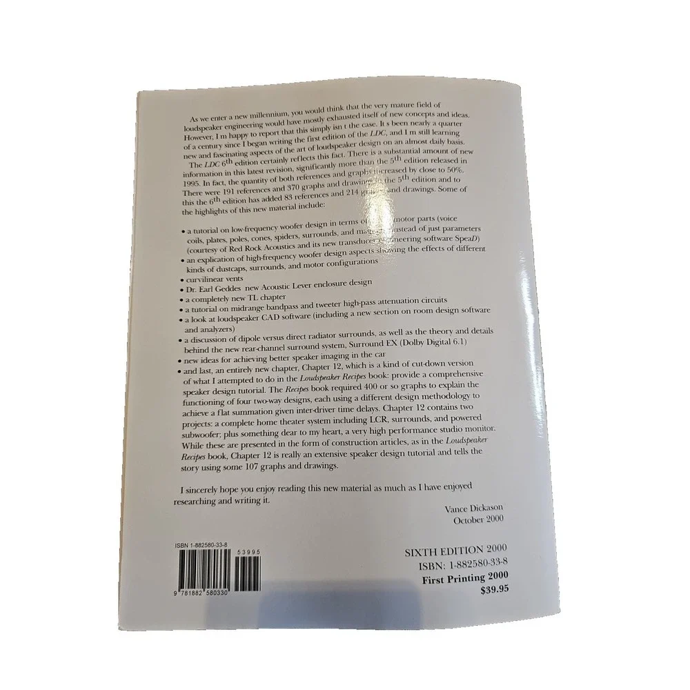 Loudspeaker Design Cookbook  - New, Expanded‎ 6th Edition - Vance Dickason